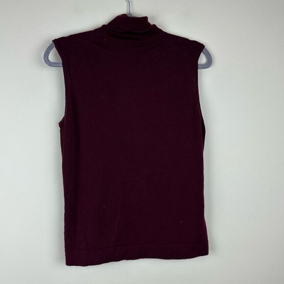 Rooks 346 sleeveless 100% merino wool turtleneck top size L - Picture 2 of 3